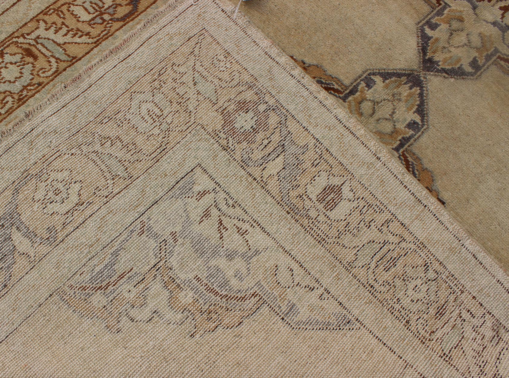 Vintage Oushak Rug - TU-9304 | Oushak - 4'8" x 11'0" | Wool  - Medallion - Pile, Origin Turkey, Circa: 1940